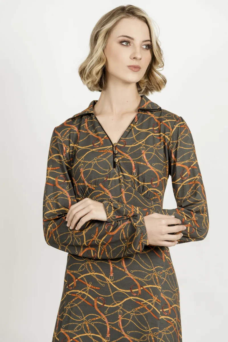 Hartwell Sally Dress - Green Chains-1